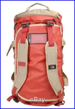 The North Face Basecamp Duffel Packable Travel Suitcase Backpack Bag Red Gold