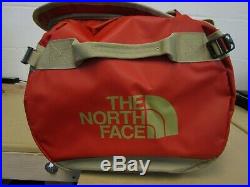 The North Face Basecamp Duffel Packable Travel Suitcase Backpack Bag Red Gold