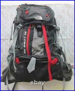 The North Face Black Gray Red Backpack 2D351
