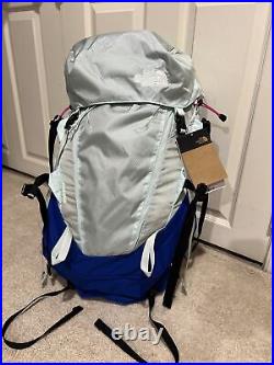 The North Face Blue Youth Terra 55 Camping Backpack Sky Blue Hi 24 (NEW)