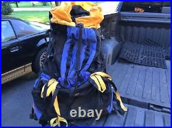The North Face Fusion Large Hiking Backpack Blue/Black/ Yellow. Great Condition