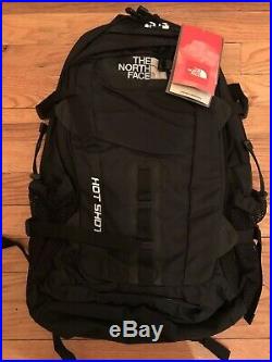 The North Face Hot Shot Backpack Laptop Compatible Book Bag Brand New NWT BLACK