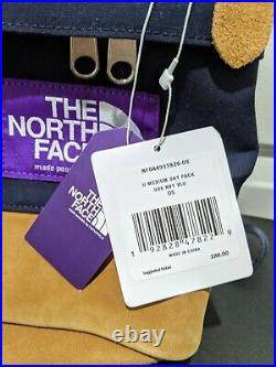 The North Face Medium Day Pack Purple Label Leather Backpack Dark Navy Color