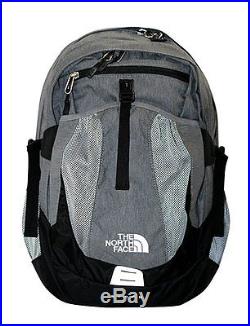 The North Face Men's Recon laptop backpack book bag grey heather/Tnf black