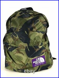The North Face PURPLE LABEL Rucksack Backpack Nylon Khaki Color Camouflage Used