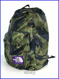 The North Face PURPLE LABEL Rucksack Backpack Nylon Khaki Color Camouflage Used