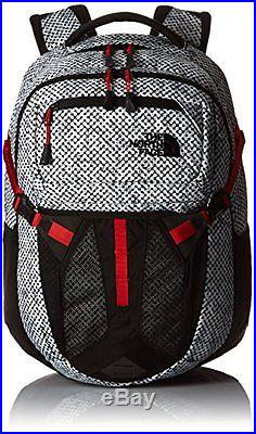 The North Face Recon Backpack Black Elliptic Print / Pompeian Red