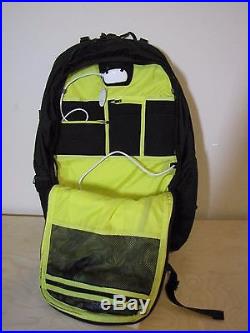 The North Face Router Charged Backpack Joey T1 Black/Sulphur Green NWT $219