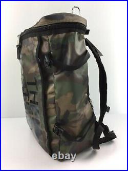 The North Face Rucksack Backpack Khaki Color Camouflage Scratch Dirt Used