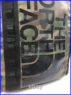 The North Face Rucksack Backpack Khaki Color Camouflage Scratch Dirt Used