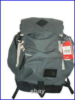 The North Face Slate Grey canvas & leather Rucksack Backpack retail $180