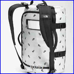 The North Face Small Base Camp Duffel Packable Travel Backpack White Print