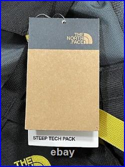 The North Face Steep Tech Pack Backpack VANDIS GREY-LIGHTNING YELLOW NWT OS