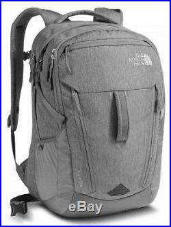 The North Face Surge 15 Backpack Heather Grey Gray Nwt New Fast Ship