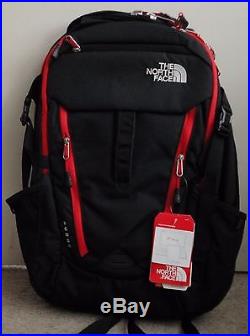The North Face Surge Backpack 2016 Black & Red AUTHENTIC