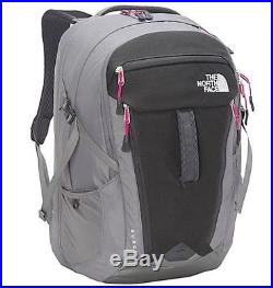 The North Face Surge Pink Grey Student Travel Laptop Backpack Womens