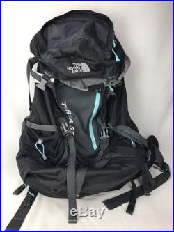 The North Face Terra 55 Back Pack Camping Traveling Pack Black And Baby Blue