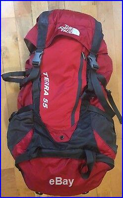 The North Face Terra 55 RED BackpackHiking Camping Big Kids Pack Travel