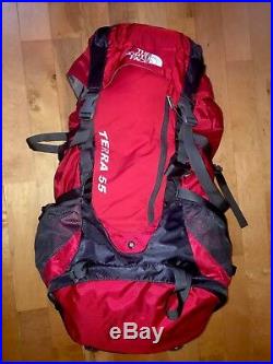 The North Face Terra 55 RED BackpackHiking Camping Big Kids Pack Travel