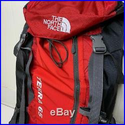 The North Face Terra 65 Backpack New Without Tags Red L/G Opti Fit Hiking