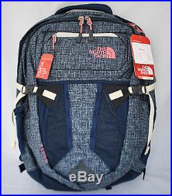 The North Face Women's Recon Backpack in Cosmic Blue Heather Calypso Coral NEW
