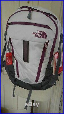 The North Face Women's Surge Laptop Backpack Vaporous Heather Grey Purple NWT