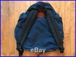 VTG 70's The North Face Brown Label Leather Canvas Day Pack Backpack Bag Indigo