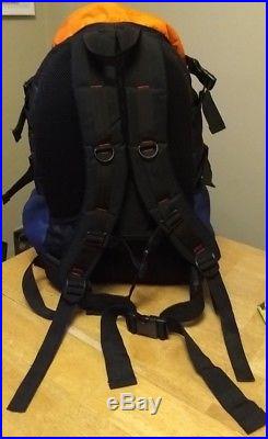 VTG North Face Backpack Hiking Bag Back Pack XL Blue orange Camping 90's