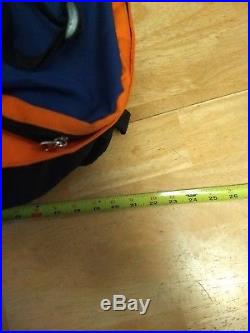 VTG North Face Backpack Hiking Bag Back Pack XL Blue orange Camping 90's