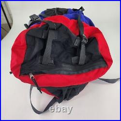 VTG The North Face Internal Frame Backpack Hiking Red Blue Top Load USA Bag Sz L