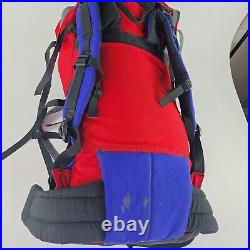 VTG The North Face Internal Frame Backpack Hiking Red Blue Top Load USA Bag Sz L