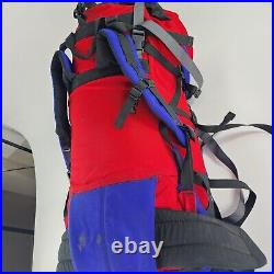 VTG The North Face Internal Frame Backpack Hiking Red Blue Top Load USA Bag Sz L