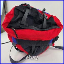 VTG The North Face Internal Frame Backpack Hiking Red Blue Top Load USA Bag Sz L