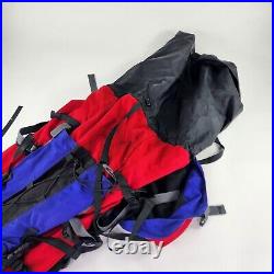 VTG The North Face Internal Frame Backpack Hiking Red Blue Top Load USA Bag Sz L