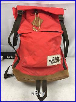 Vintage 80s North Face Brown Label Internal Frame Backpack Pack Leather Hiking