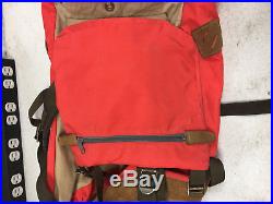 Vintage 80s North Face Brown Label Internal Frame Backpack Pack Leather Hiking
