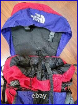 Vintage The North Face Backpack Hiking Camping Internal Frame Red Blue Blk REG