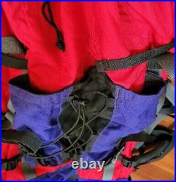 Vintage The North Face Backpack Hiking Camping Internal Frame Red Blue Blk REG