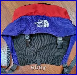 Vintage The North Face Backpack Hiking Camping Internal Frame Red Blue Blk REG