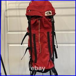 Vintage The North Face Brown Label Made In USA Backpack Hiking Red & Black 80s
