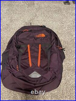 Women's North Face Plum and Orange Backpack. Waterproof laptop Compartment Mesh